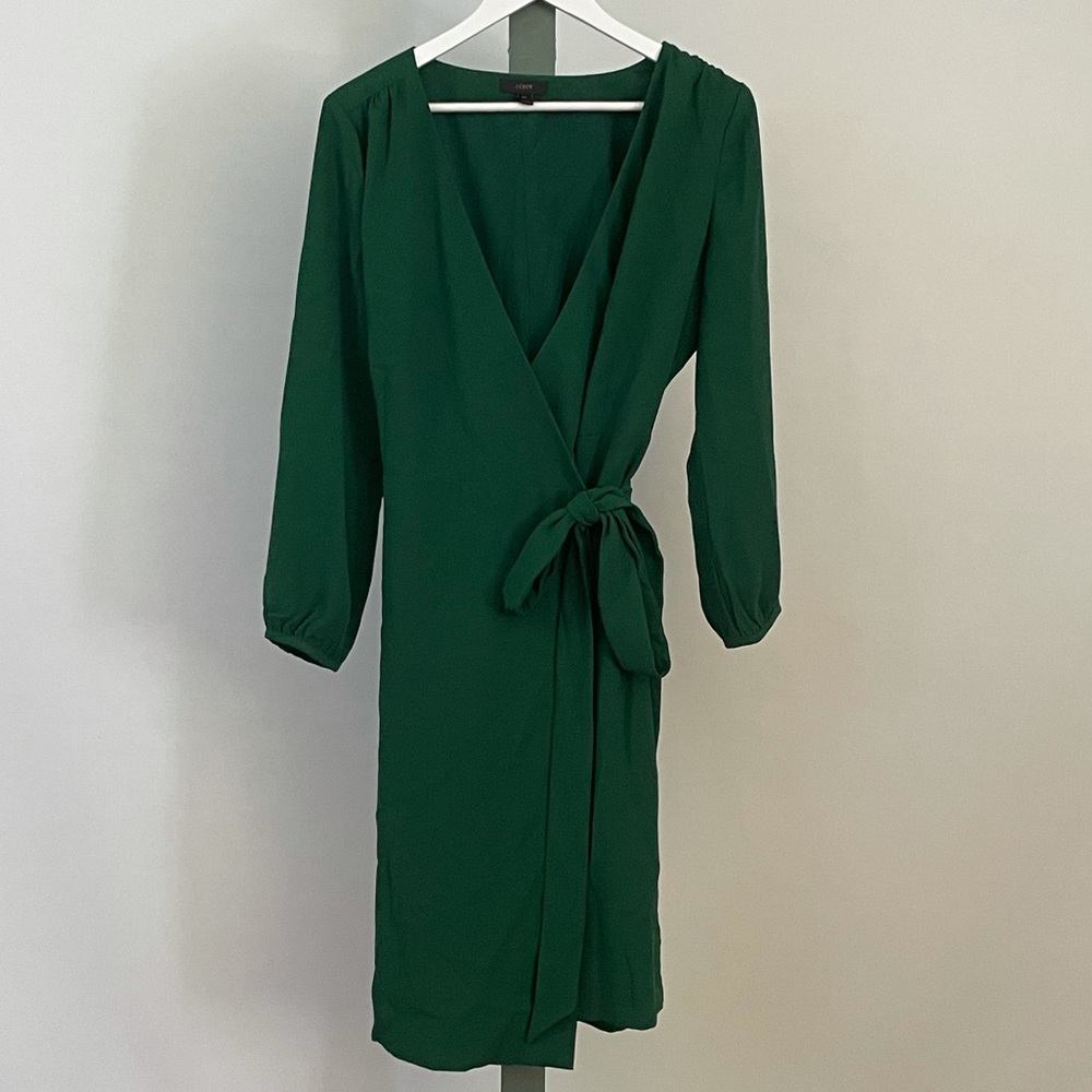 J. Crew Emerald Green Wrap Dress